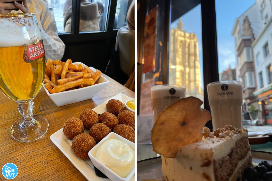 Picture of our lunch and snack in Antwerp, Belgium