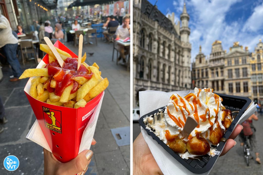 Photo of Belgian fries and waffles
