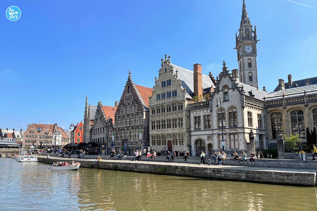 Foto der Grachten von Gent, Belgien