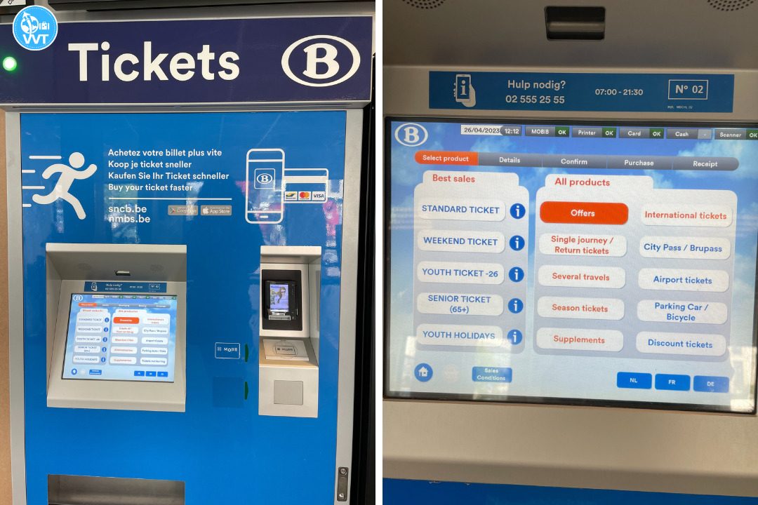 Foto de la máquina automática para boletos de trenes