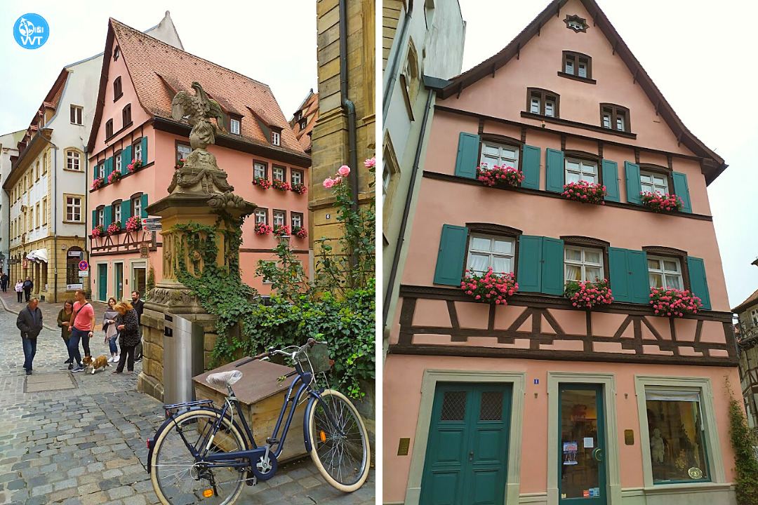 Foto eines schönen Hauses in der historischen Altstadt von Bamberg, Deutschland