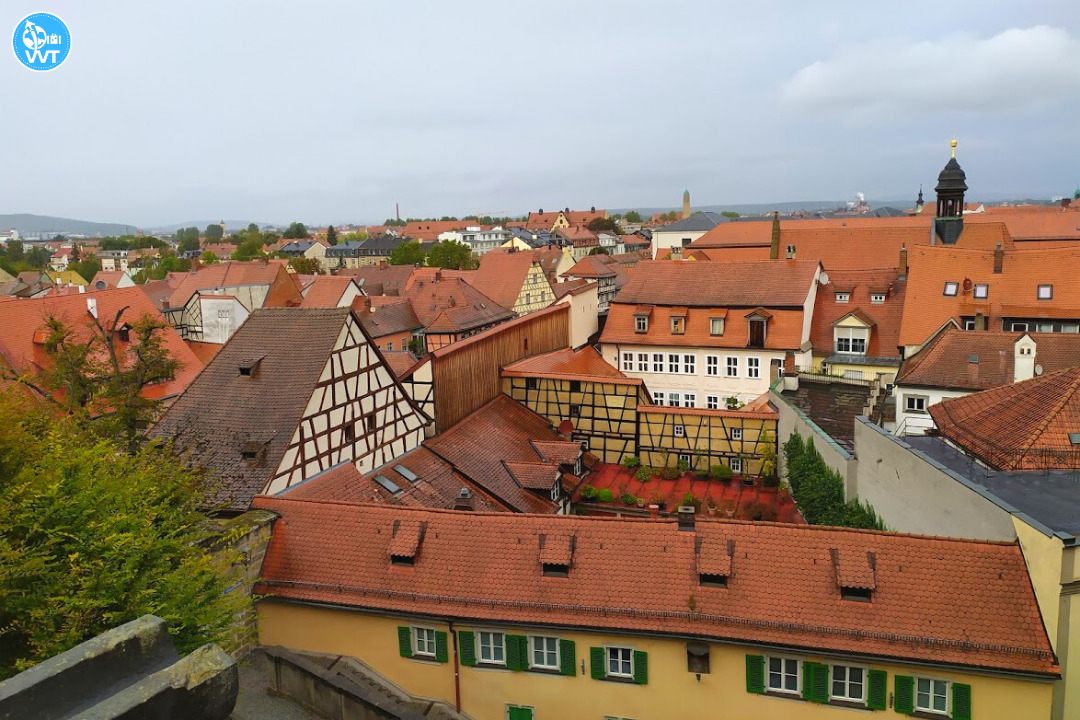 Bild der Stadt vom Rosengarten in Bamberg, Deutschland