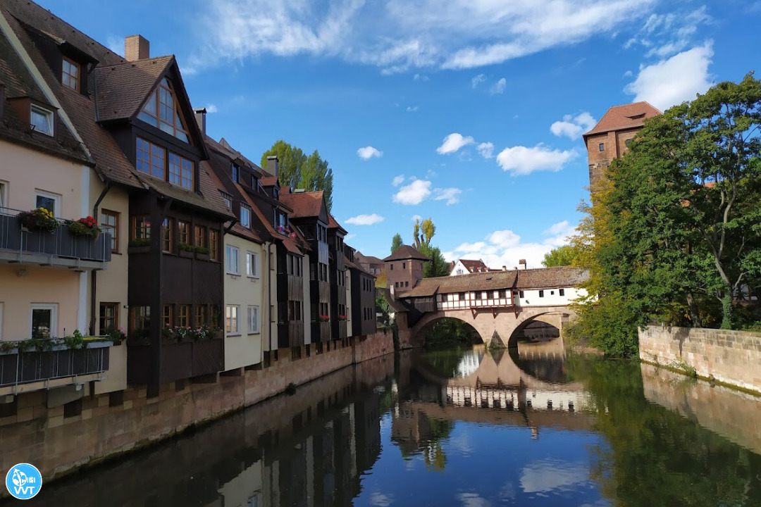 Foto van de grachten van Neurenberg, Duitsland